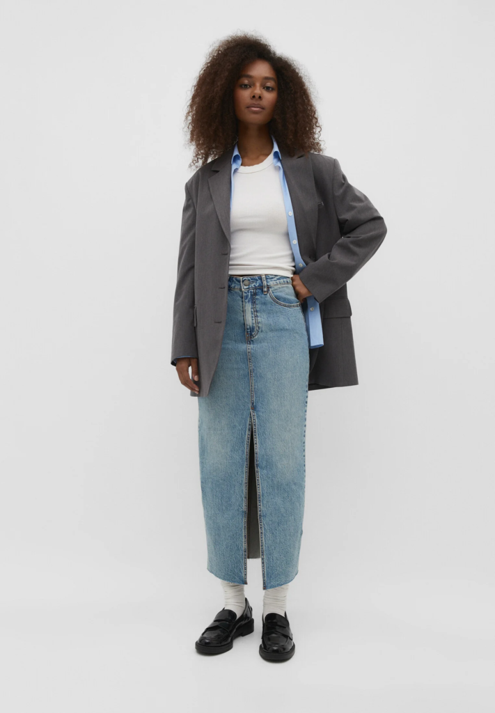 Maxi denim sukně Stradivarius